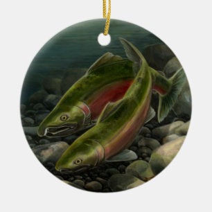 Cerâmica Presente Salmon personalizado ornamento de pesca