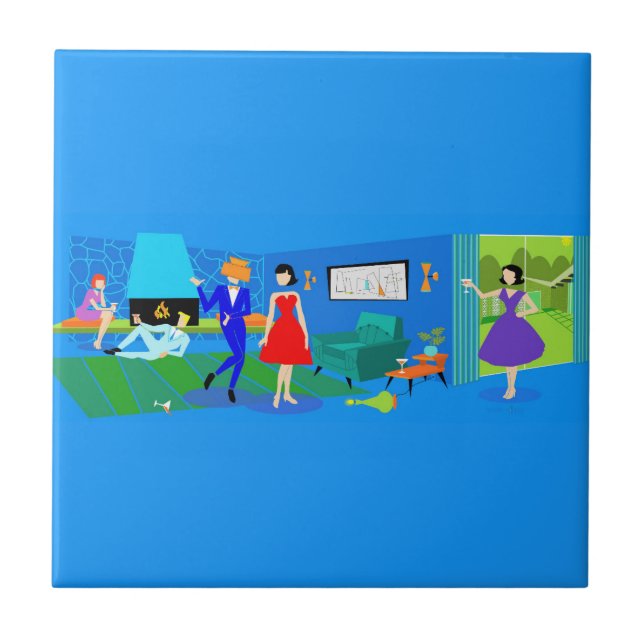 Cerâmica Primaveras de Palma Atômica Azulejo cerâmico do co (Frente)