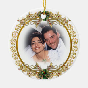 Cerâmica Primeiro Natal como ornamento de marido e mulher