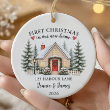 Primeiro Natal Em Nossa Nova Casa Ornamento De Cer