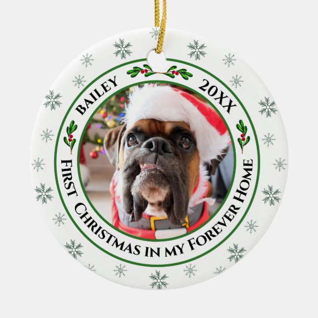 Cerâmica Primeiro Natal No Meu Ornamento Para Animais De Co (Frente)