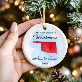 Cerâmica Primeiro Natal no Ornamento Estadual de Oklahoma
