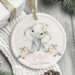Cerâmica Primeiro Ornamento de Natal Animais Safari