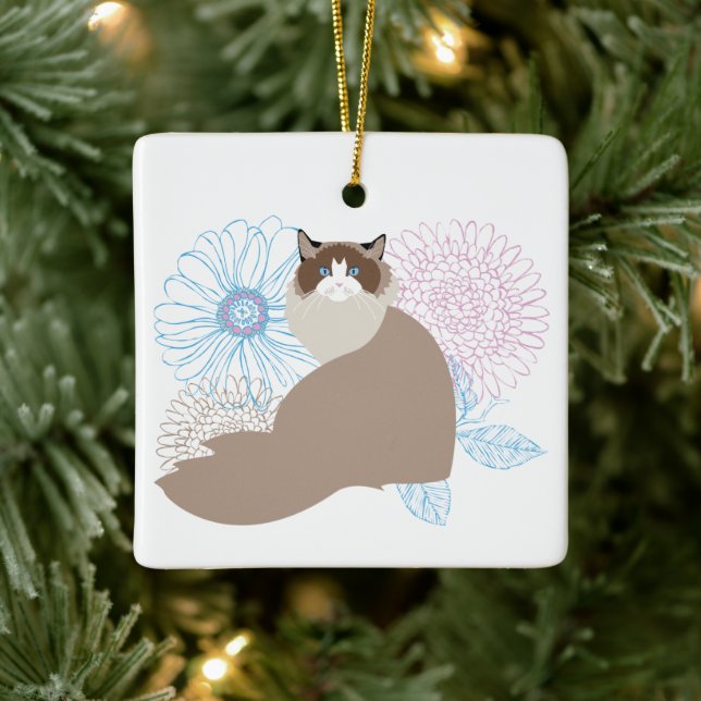 Cerâmica Primeiro Ornamento de Natal de Pet de Ragdoll Pers (Árvore)