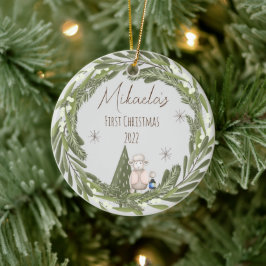 Cerâmica Primeiro Ornamento de Natal do Bebê Personalizado