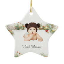 Primeiro Ornamento de Natal do Clássico Frame Baby