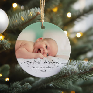 Cerâmica Primeiro Ornamento Fotográfico Cerâmico de Natal d