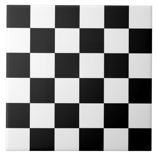 Cerâmica Quadro de Verificação Preto e Branco | Azulejo cer (Frente)