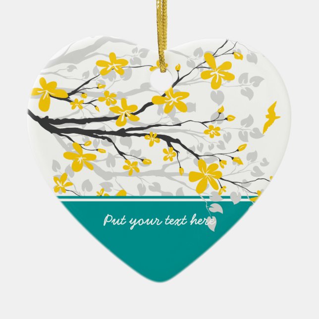 Cerâmica Ramo de Magnolia e ornamento personalizado de flor (Frente)