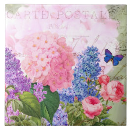 Cerâmica Redouta Colagem de Flor Azulejo Cerâmico Francês d