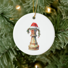 Cerâmica Rei do Xadrez de Natal Dupla Face Ornamento Cavale