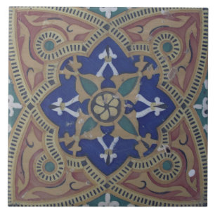 Cerâmica Repro Azulejo de Padrão Floral Colorido Português