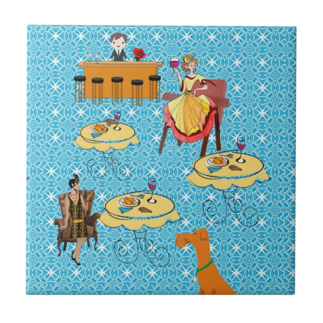 Cerâmica Retro de Azulejo cerâmico (Frente)