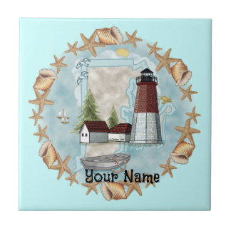 Cerâmica Rhode Island concha azulejo de farol