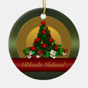 Cerâmica Rhode - ornamento da árvore de Natal da ilha
