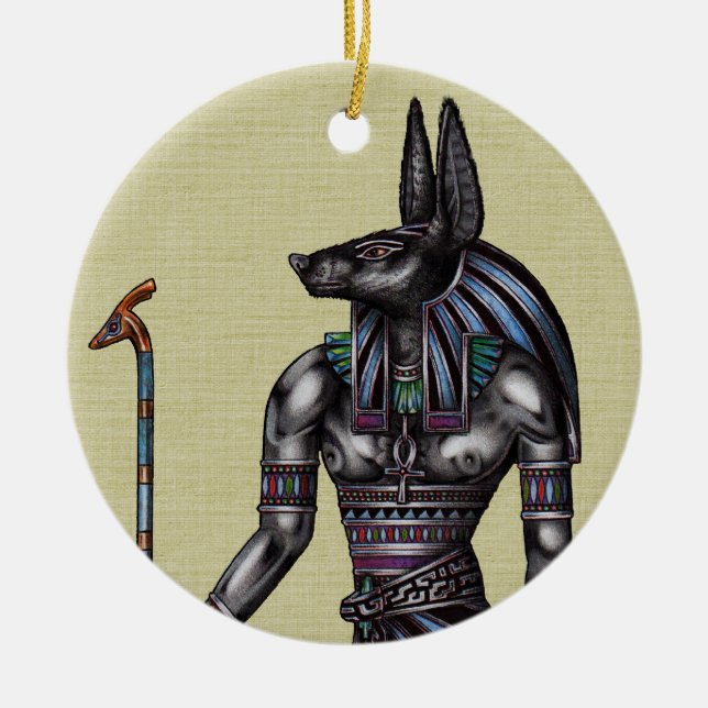 Cerâmica Ronda de Ornamento de Anubis (Frente)