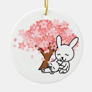 Cerâmica Ronda de Ornamento de primavera Bunnies