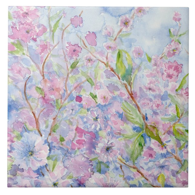 Cerâmica Rosa do Azulejo de Ênfase Decorativa de Sharon (Frente)