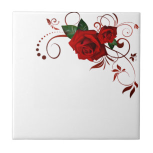 Cerâmica Rosa vermelha floral de Azulejo cerâmico