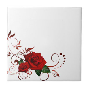 Cerâmica Rosa vermelha floral de Azulejo cerâmico