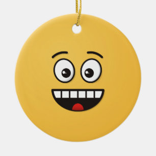 Cerâmica Rosto sorridente com ornamento cerâmico de boca a