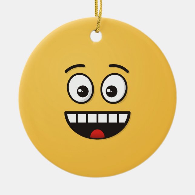 Cerâmica Rosto sorridente com ornamento cerâmico de boca ab (Frente)