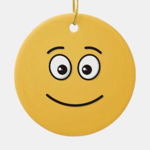 Cerâmica Rosto sorridente com ornamento cerâmico de olhos a