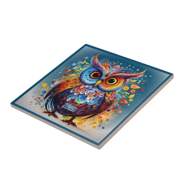 Cerâmica SDCs de azulejo Dark-Teal(Fall Owl) ©️ 2024 (Lateral)