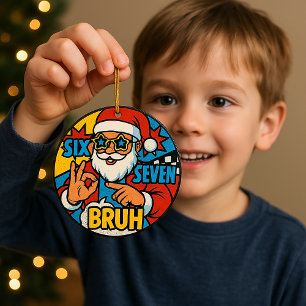 Cerâmica Seis Sete BRUH — Ornamento de Natal Papai Noel Pop