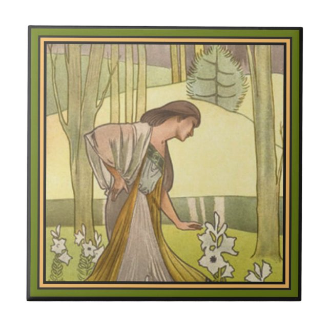 Cerâmica Senhora do ~ de Nouveau da arte e azulejo dos (Frente)