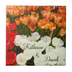 Cerâmica Seu nome Azulejo Arte Dons de Casamento Tulip Flor