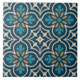 Cerâmica Sevilha em Flor – Padrão de Azulejo Floral Mourisc