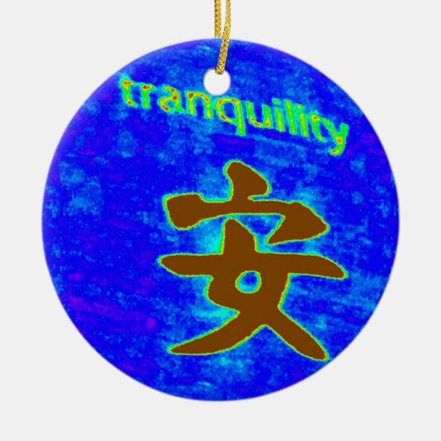 Cerâmica símbolo chinês para ornamento de tranquilidade (Frente)