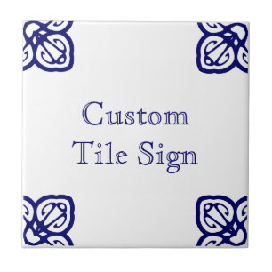Cerâmica Sinal de Azulejo Personalizado - Branco Espanhol e