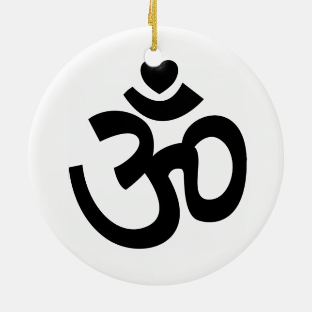 Cerâmica Sinal de Om Coração - Ornamento de Yoga (Traseira)