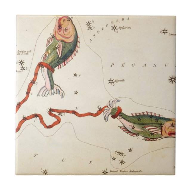 Cerâmica 'Sinal de Zodia: azulejo cerâmico dos Peixes (Frente)