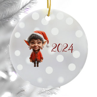 Cerâmica Sobre Isso! Ornamento Cerâmico do Elf de Natal