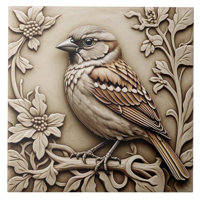 Cerâmica Sparrow - Artes E Artesanatos - Azulejo De Cerâmic (Frente)