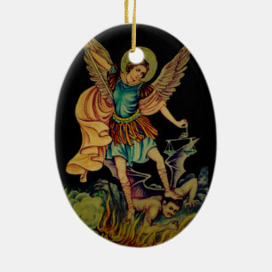 Cerâmica St Michael o ornamento de suspensão do arcanjo