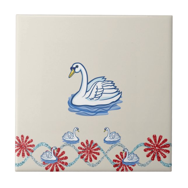 Cerâmica Suíno Floral de Azulejo cerâmico (Frente)