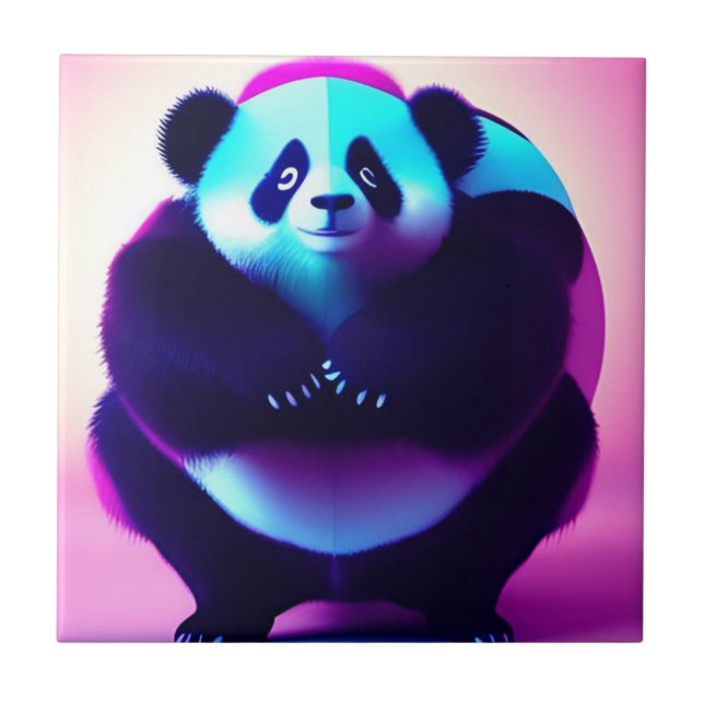 Cerâmica Sumo Panda O Gnasher De Bambu, Azulejo Cerâmico (Frente)