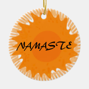 Cerâmica Sunny Namaste - Ornamento de Yoga