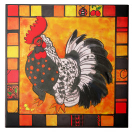 Cerâmica suporte de azulejo de galo