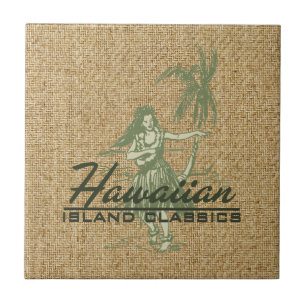 Cerâmica Suporte de Azulejo Havaiano Garota Hula Tradewinds