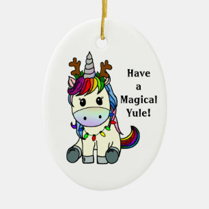 Cerâmica Ter um Ornamento Magical de Unicórnio Cerâmico