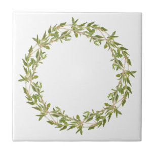 Cerâmica THYME WREATH Azulejo cerâmico de 4,25"