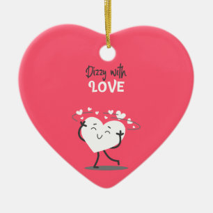 Cerâmica Tonturas Com Amor Ornamento De Coração Cerâmico