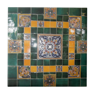 Cerâmica Trabalho verde mexicano do azulejo do estilo de