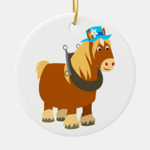 Cerâmica Traço de Cartoon Bonito Ornamento de Cavalo Breto