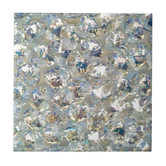 Cerâmica Trivet de Azulejo cerâmico com cristais brilhantes (Frente)